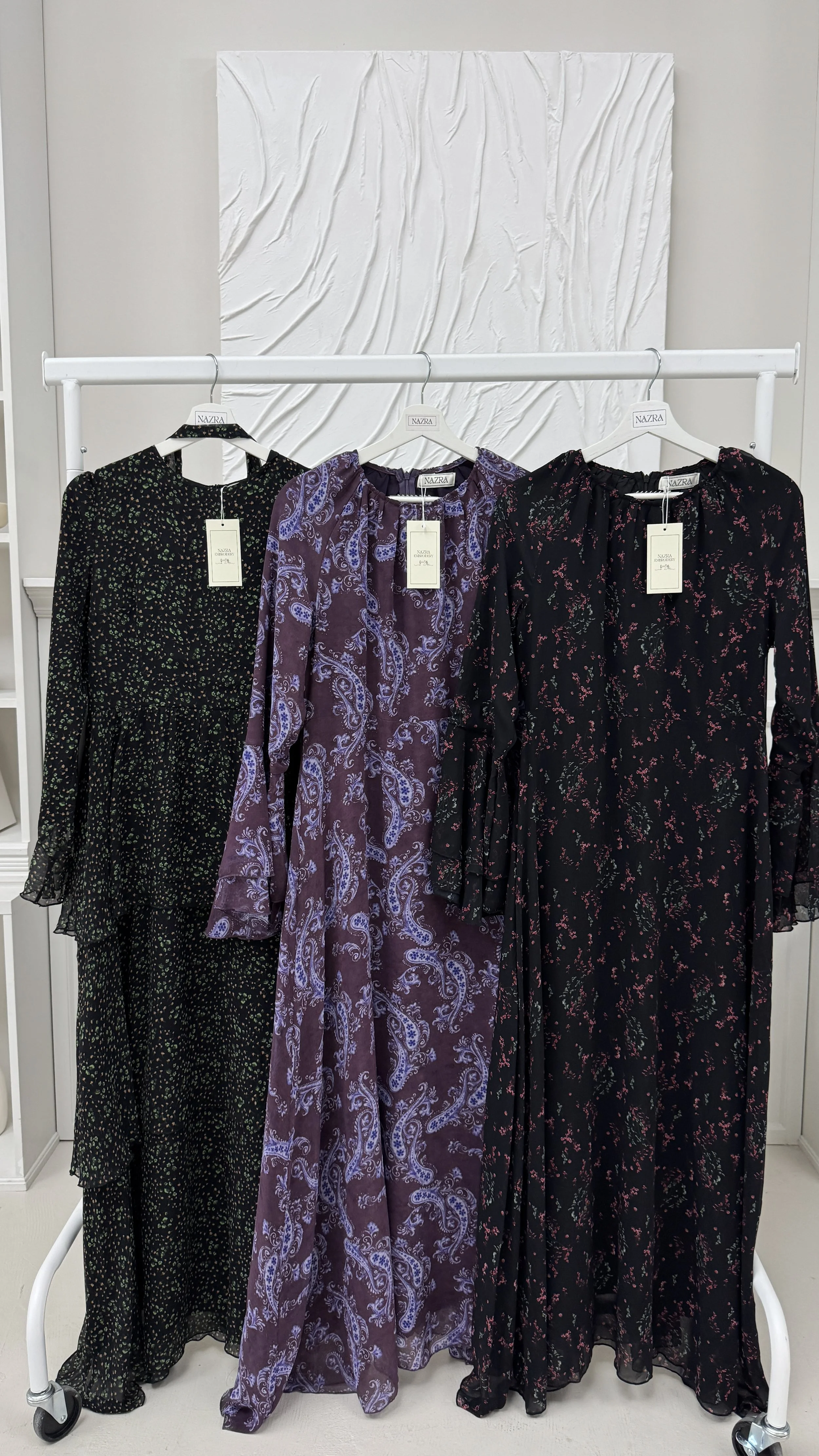 Chiffon Patterned Maxi Dress