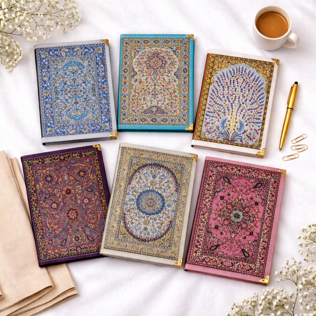 Turkish Notebook Journal – Woven Carpet Notebook with Handmade Cover