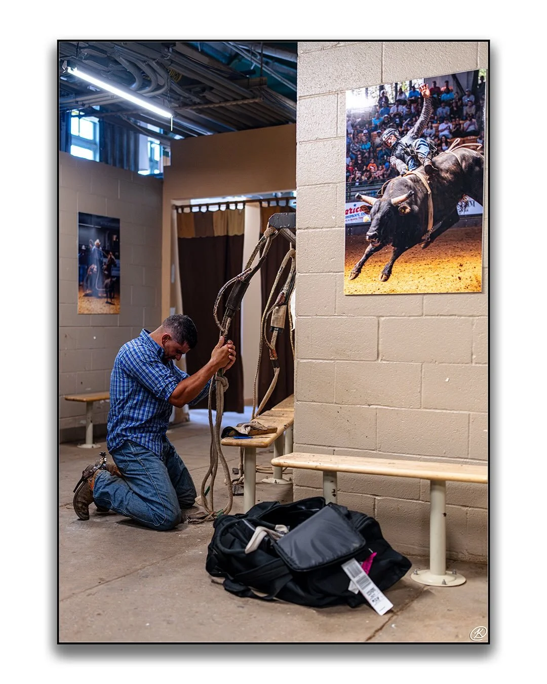 Locker room prep and prayer 

I&rsquo;m excited to get back out to Cowtown this Sunday at 1:30pm!
.
.
.
.
#cowtownrodeo #rodeophotography #cowboylife