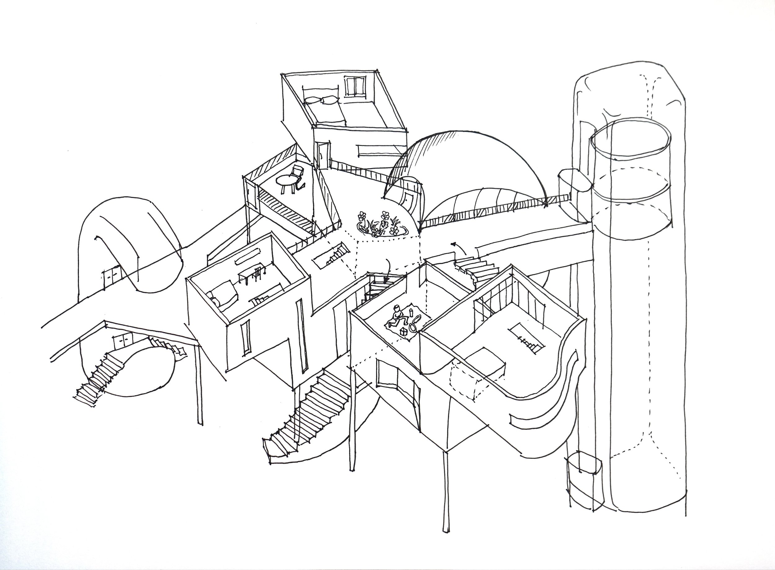 Architectural Sketch - Pen - 8.5''x11''