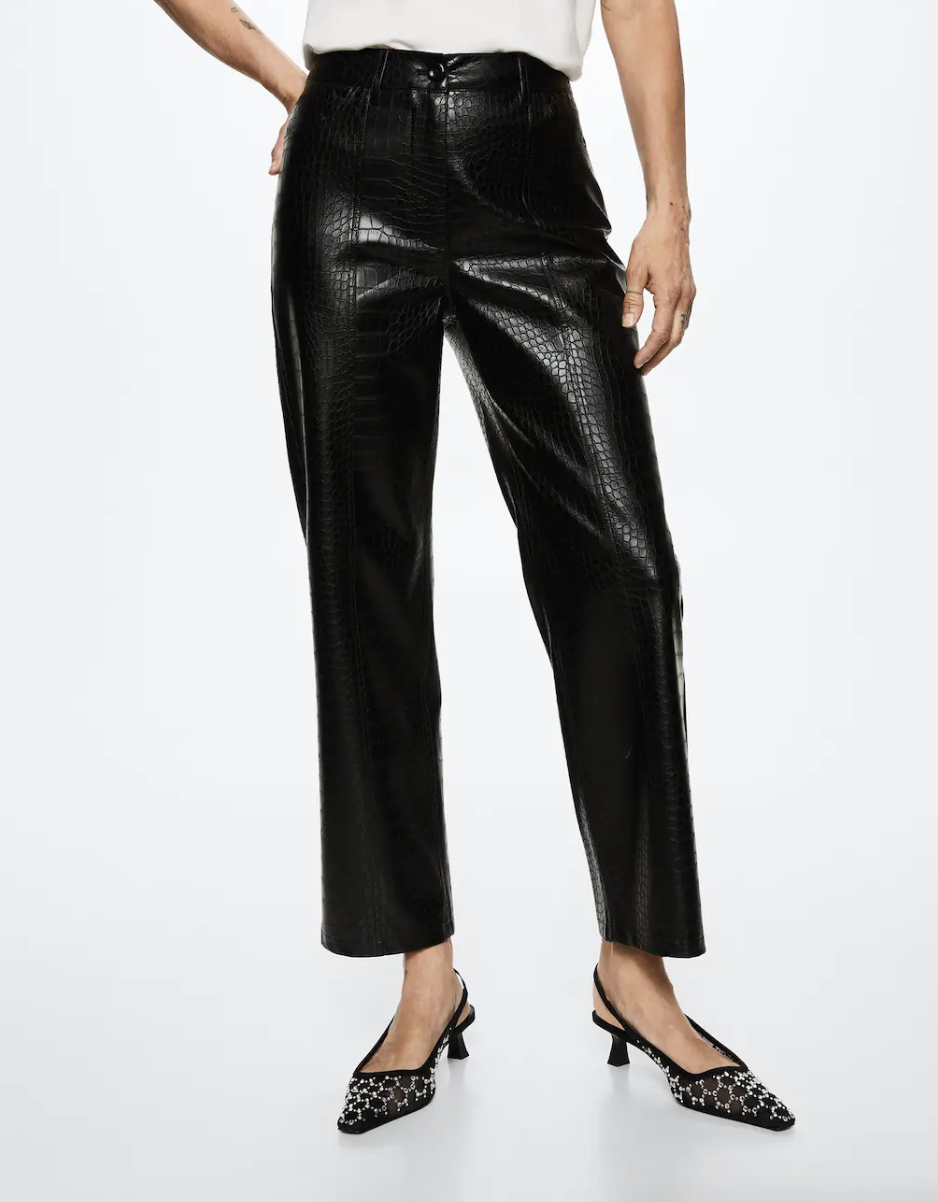 CROC FAUX LEATHER TROUSERS