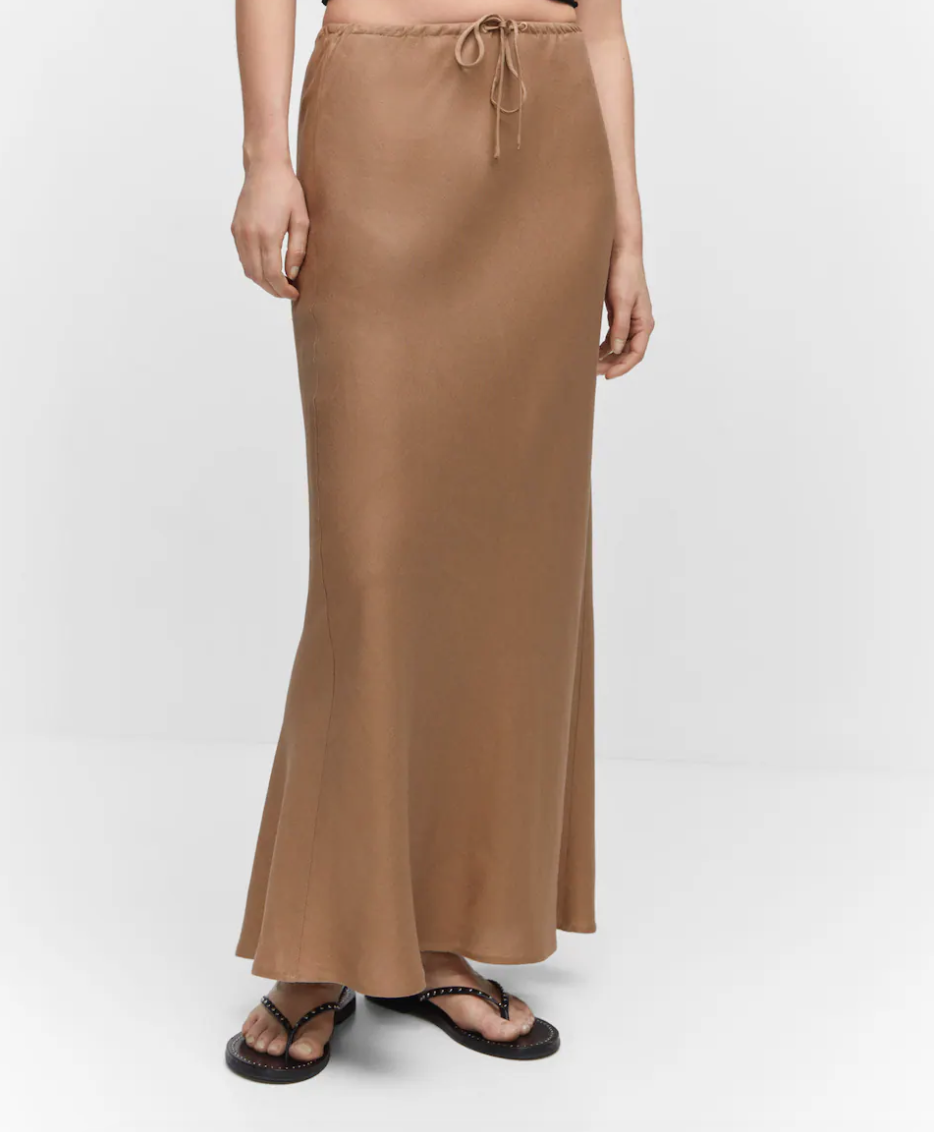 BROWN SATIN SKIRT