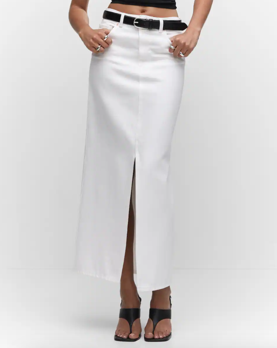 SLIT DENIM SKIRT