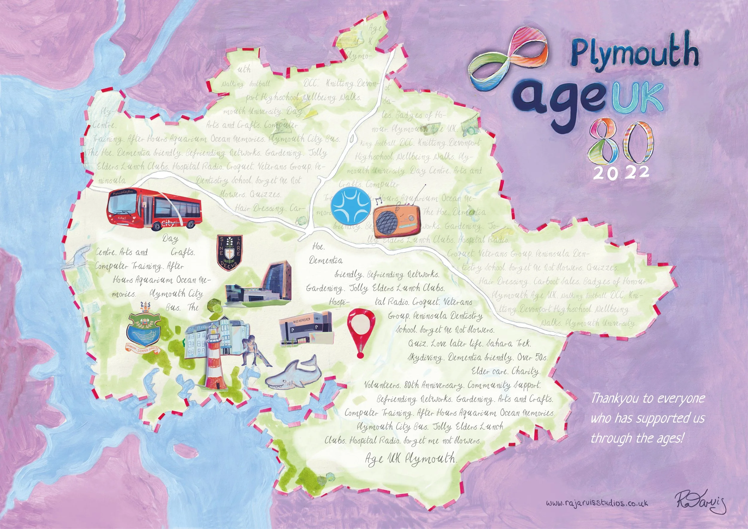 Plymouth Age UK Anniversary Map