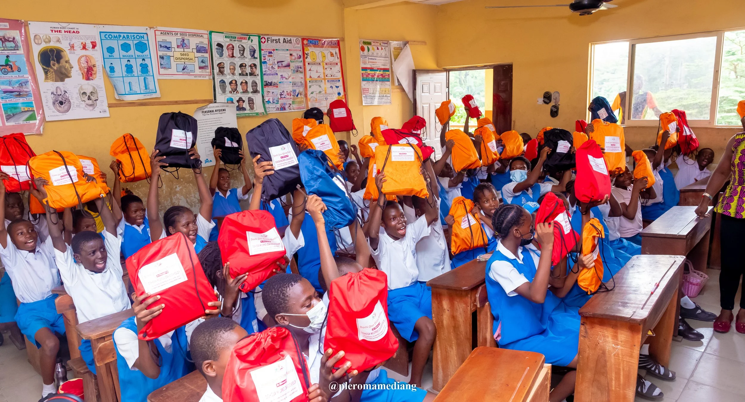 December 2021 Outreach: Providing school items to over 300 children at a Primary School in Lagos, Nigeria