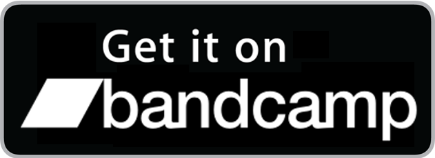 Get it on Bandcamp logo with black background and white text