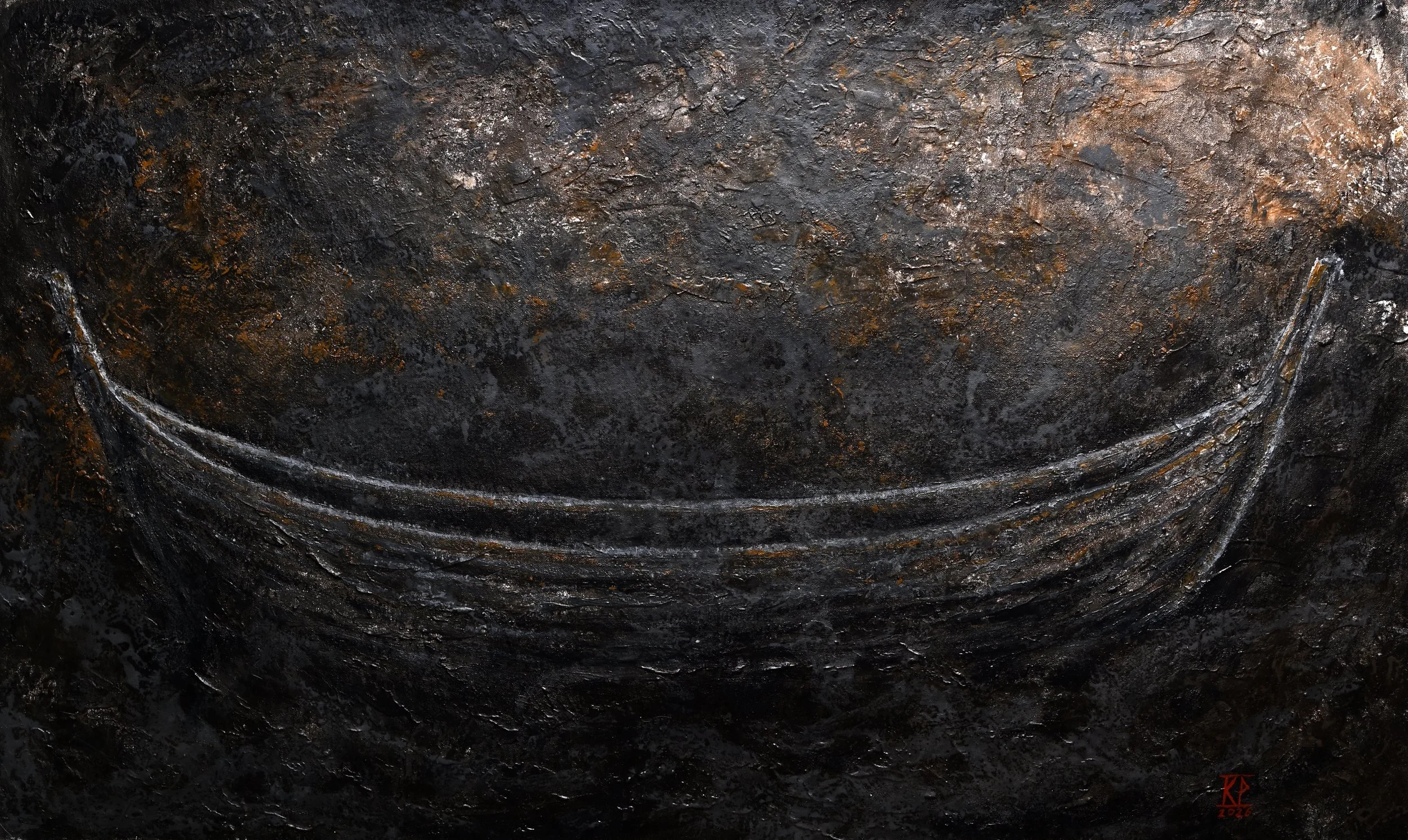 Viimeisellä virralla / On the last current - Oil and tempera on canvas, 83 x 51 cm, 2026