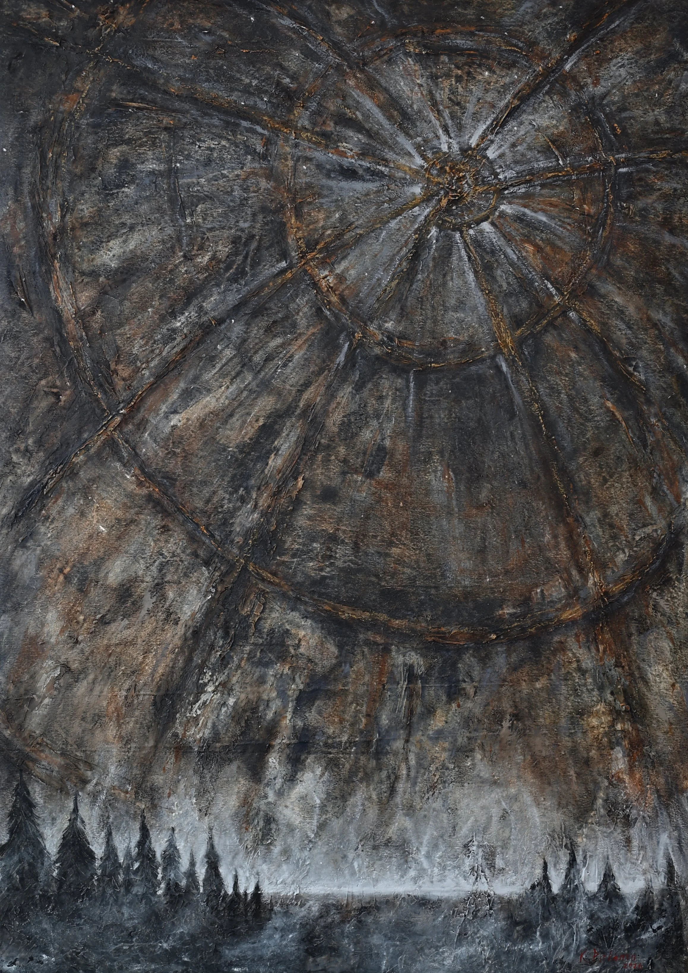 Taivaankansi / Firmament - Tempera and oil paint on canvas, 173 x 122 cm, 2026