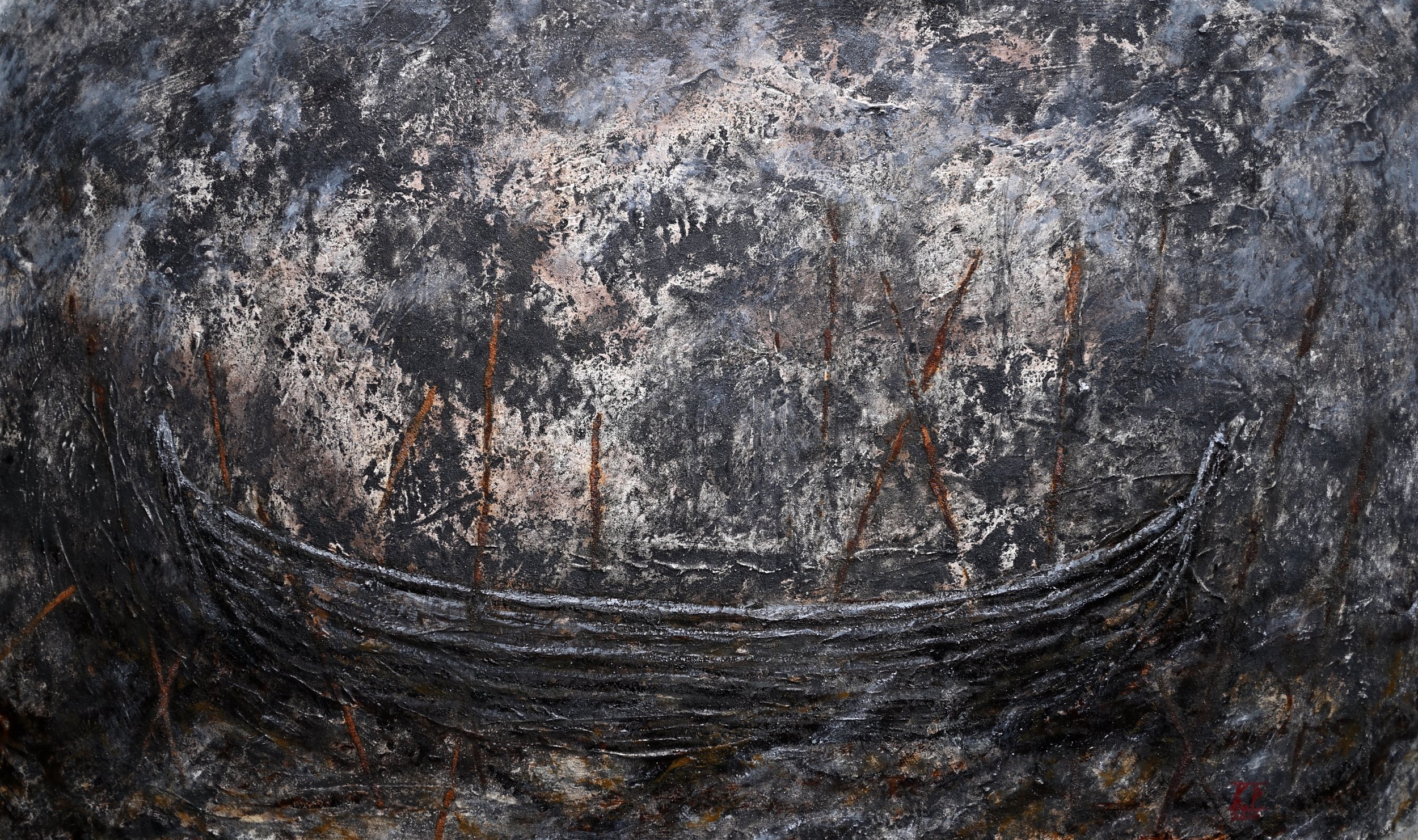 Rautavirta / River of iron - Mixed media, 2026