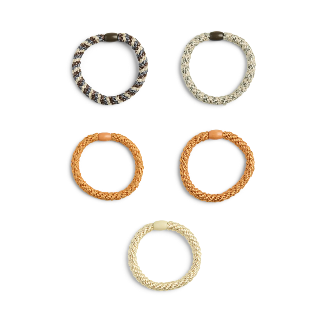 Pieces Jasmina Hairband 5 Pack in Soft Orange