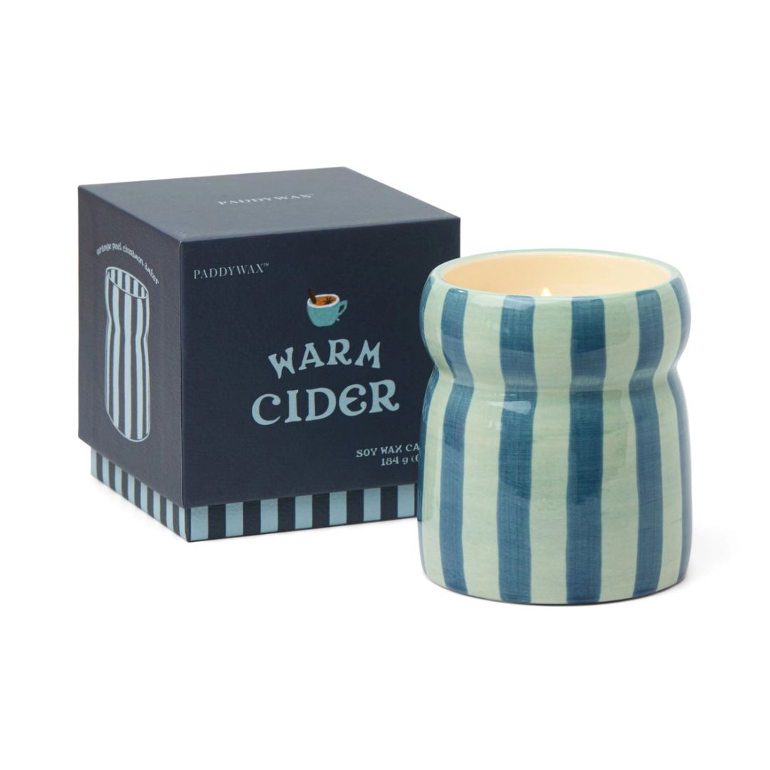 Cabana Blue Navy Striped Ceramic Candle - Warm Cider - Copy.png