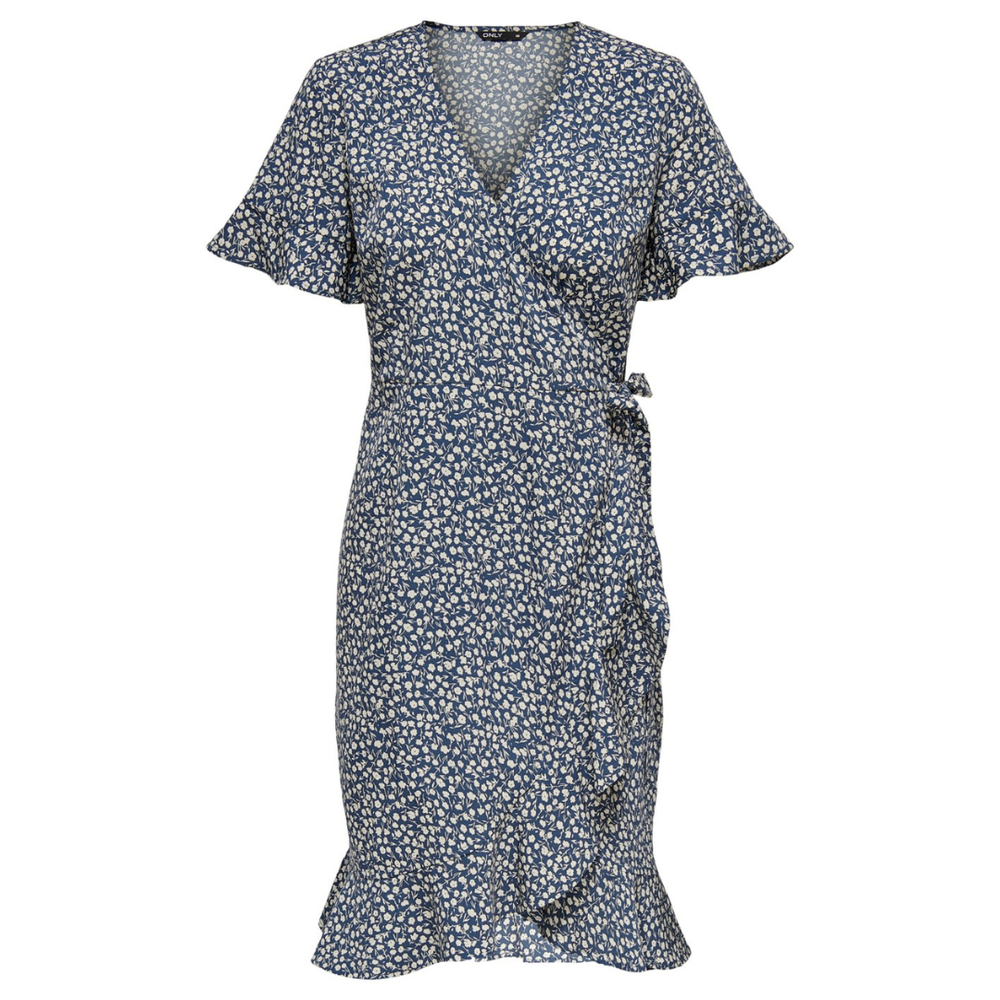 Olivia Wrap Dress in Blue Mirage Flower Print — Bea & Aud Lifestyle