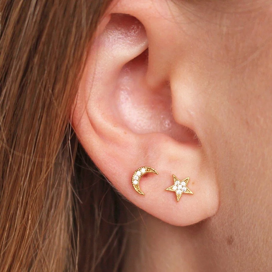 Lisa Angel Moon and Star Stud Earrings- Gold — Bea Aud Lifestyle