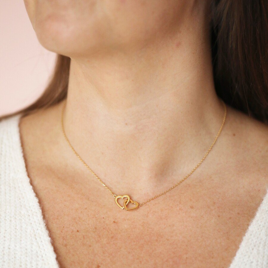 Lisa Angel Interlocking Heart Necklace- Gold — Bea Aud Lifestyle