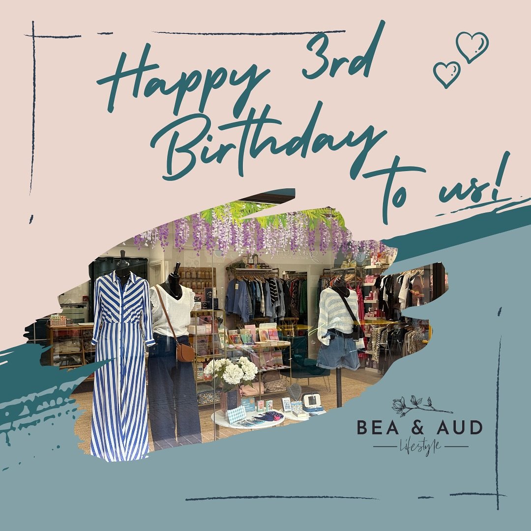Woohoo we are 3 today!!!! 

To celebrate we are offering a free gift with every purchase over &pound;30 PLUS an extra stamp on your loyalty card to get you that bit closer to filling it! 

Pop in and see us and browse all of our gorgeous Spring and S