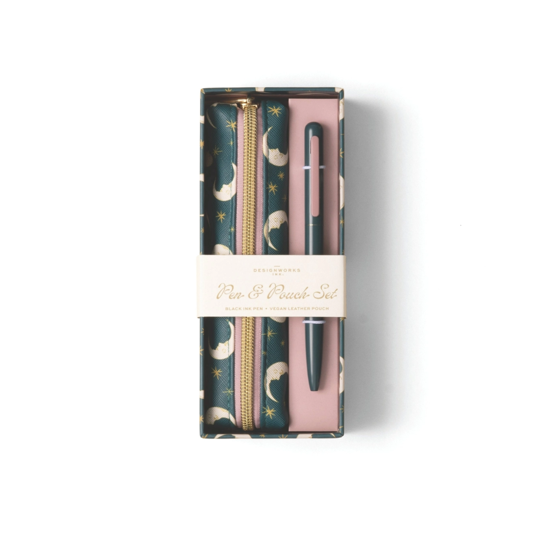 Pen & Pouch Set - Teal Moon.png