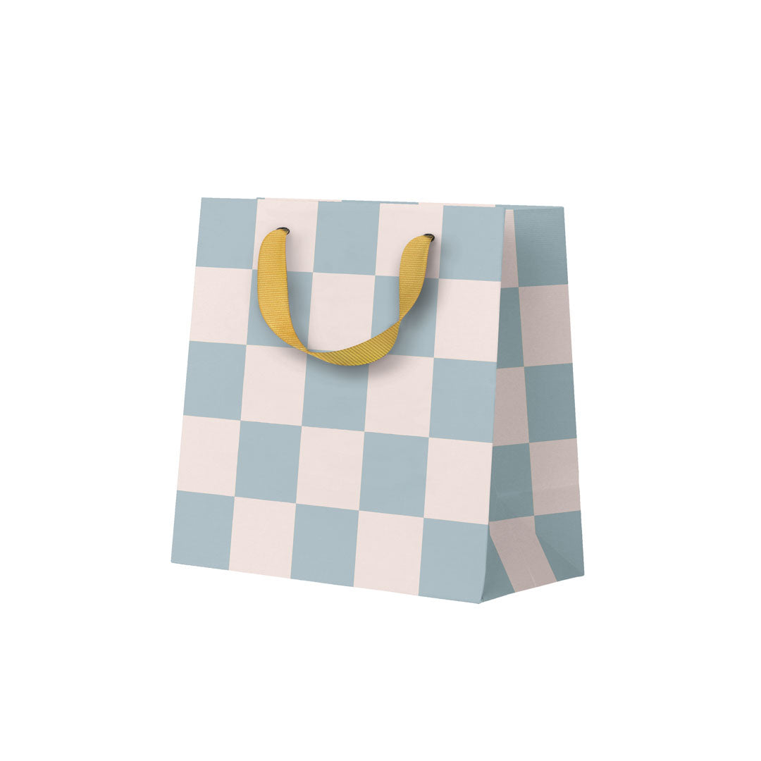 Pale Blue Checkerboard Small Gift Bag (12128).png