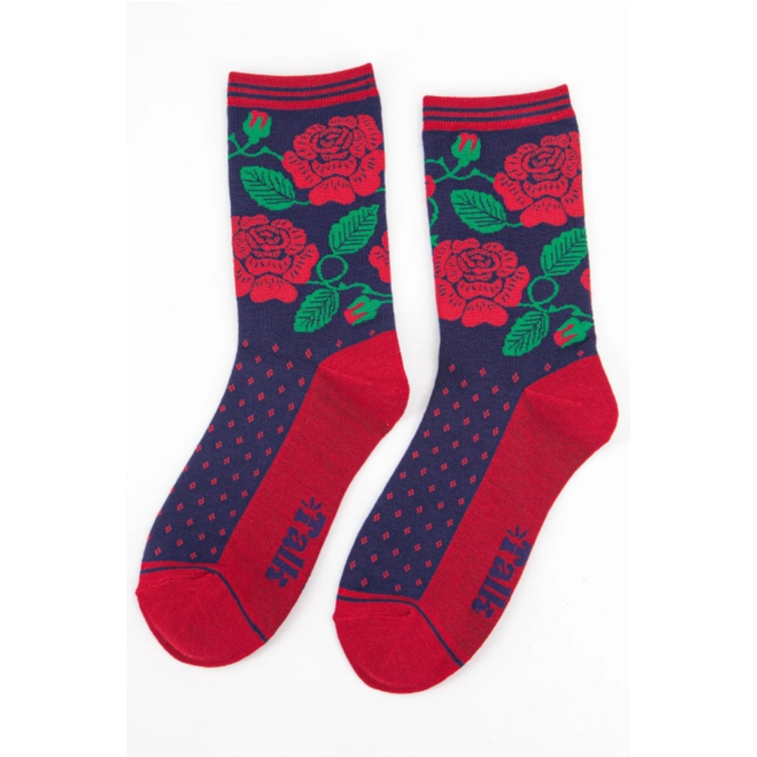 navy red rose .png