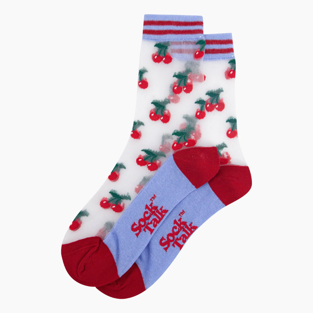 Cherry Fruit Combed Cotton Sheer Pop Socks.png