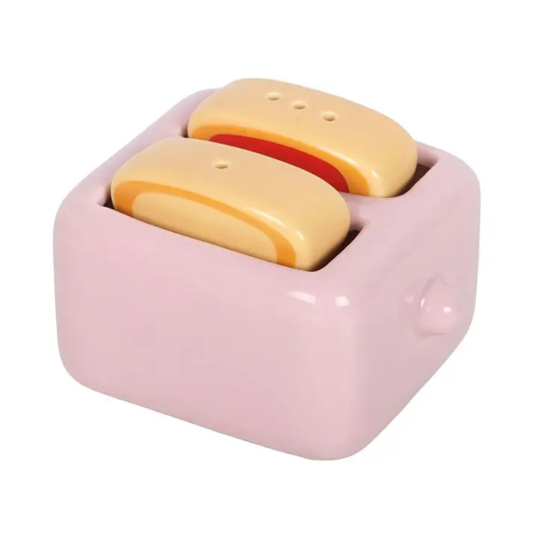 Kawaii Toast Salt and Pepper Shakers in Toaster Holder3.png