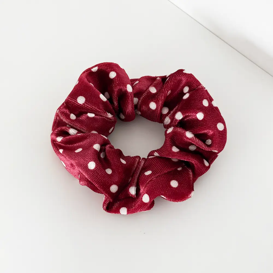 Burgundy Polka Dot Scrunchie.png