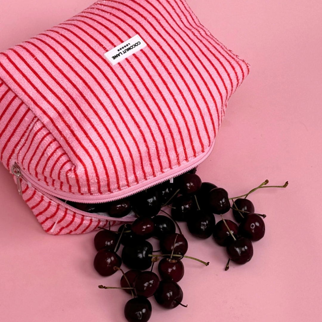 Towel Makeup Bag - Cherry Stripe3.png