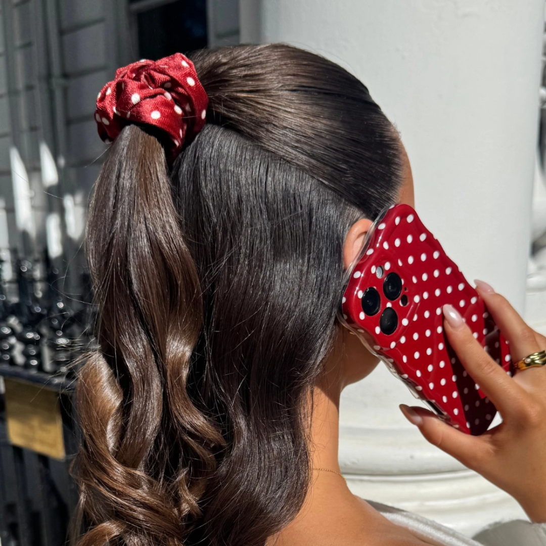 Burgundy Polka Dot Scrunchie2.png