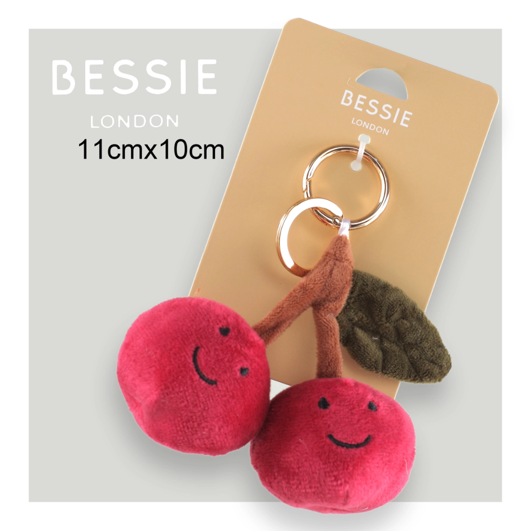 Bessie London Plush Cherry Bag Charm