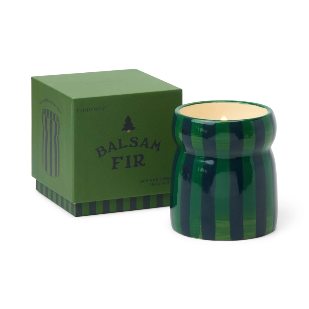 Cabana Green Navy Striped Ceramic Candle - Balsam Fir.png