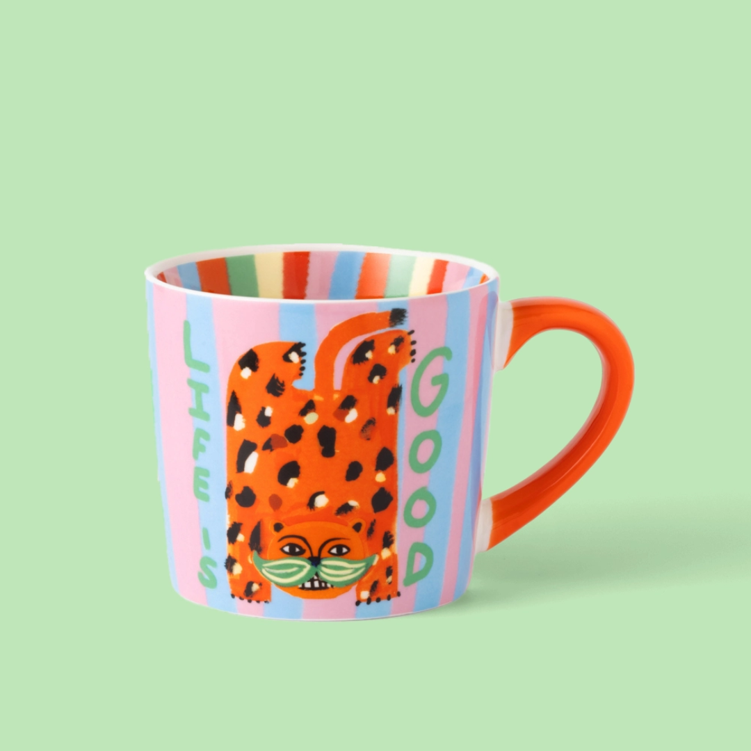 Eleanor Bowmer Life Is Good Leopard Mug
