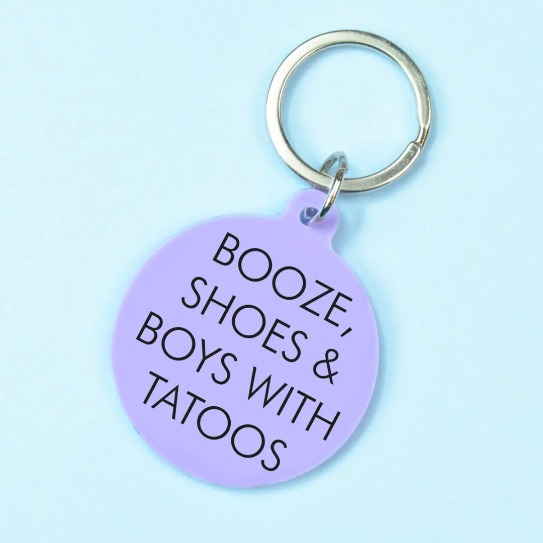 Flamingo Keyrings Booze, Shoes & Boys with Tattoos