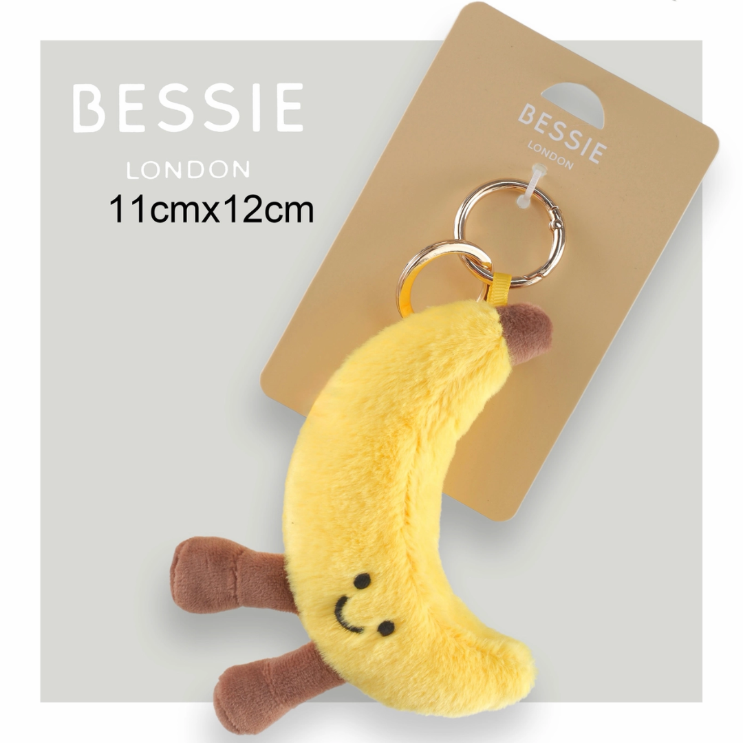 Bessie London Plush Banana Bag Charm