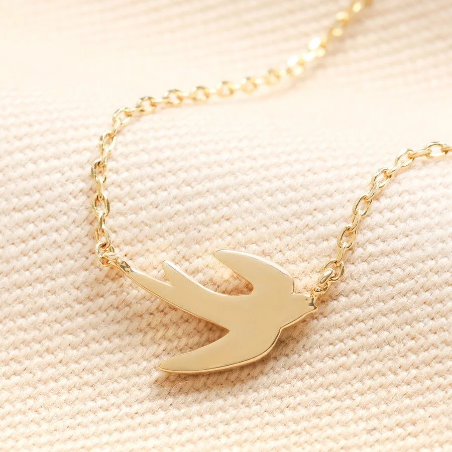 Lisa Angel Flying Bird Pendant Necklace in Gold
