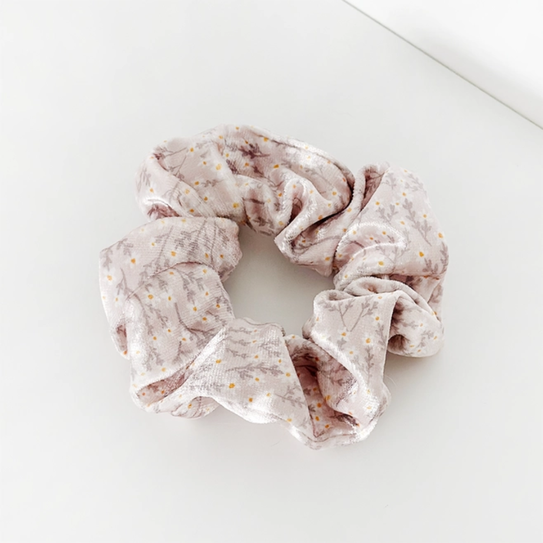 Coconut Lane Nude Flowers Scrunchie