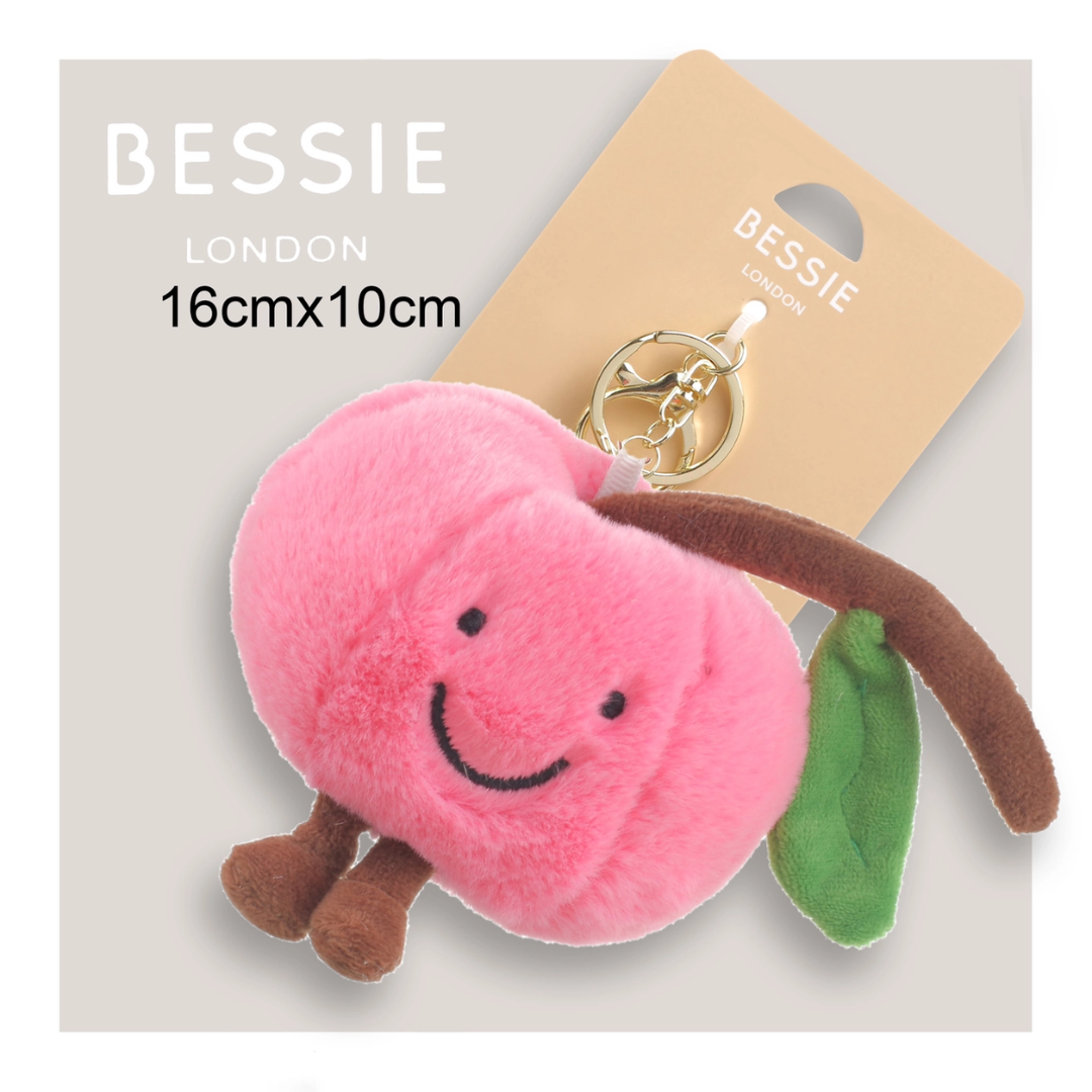 Bessie London Plush Peach Bag Charm
