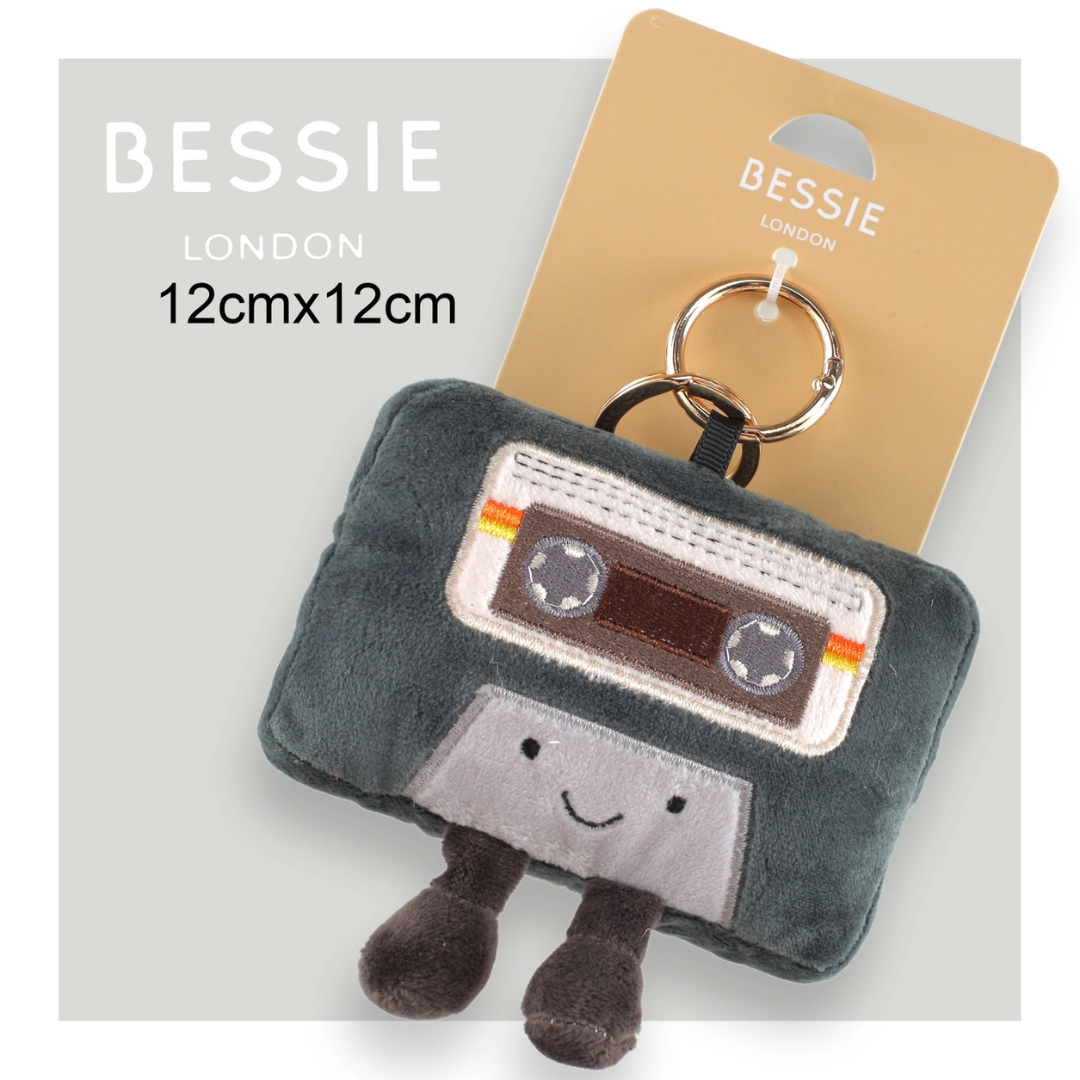 Bessie London Plush Cassette Bag Charm