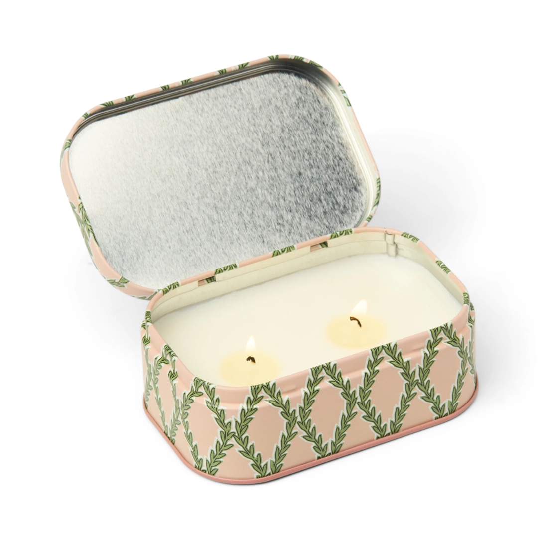 Cherie Printed Tin Candle - Pink & Green - Yuzu Woods3.png