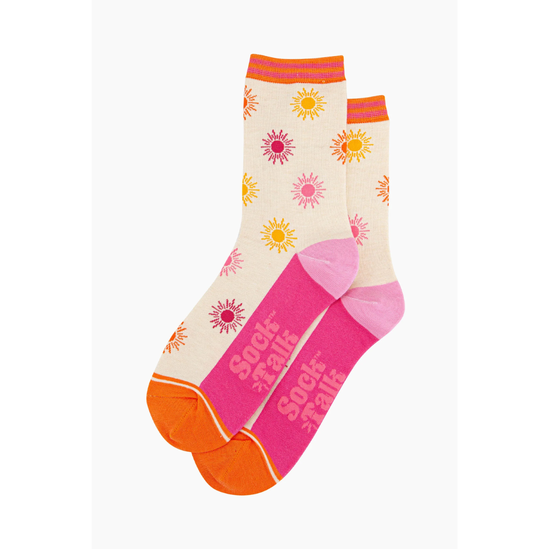 Women's Bamboo Socks - Cream Multi, Sunshine2.png