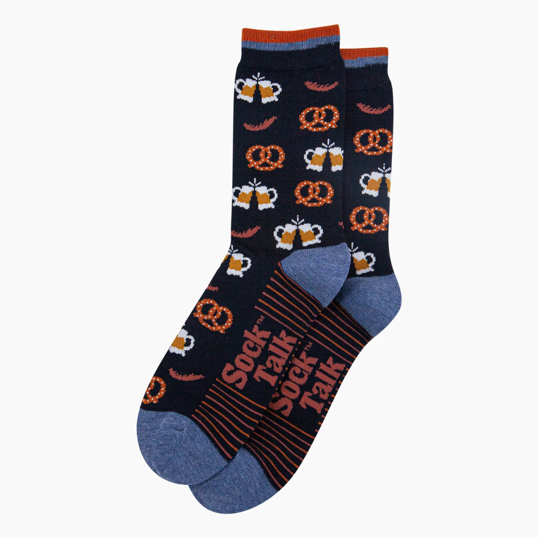 Oktoberfest Beers Bamboo Socks in Navy Blue2.png