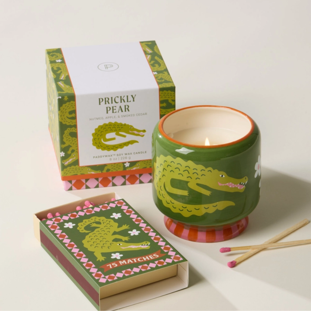 Paddywax A Dopo Crocodile Ceramic Candle - Prickly Pear3.png