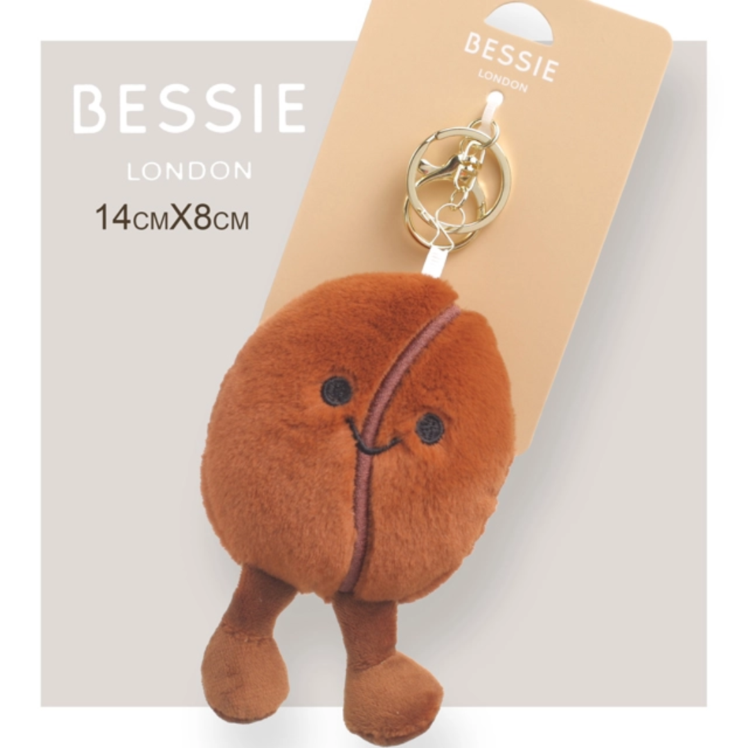 Bessie London Plush Coffee Bean Bag Charm