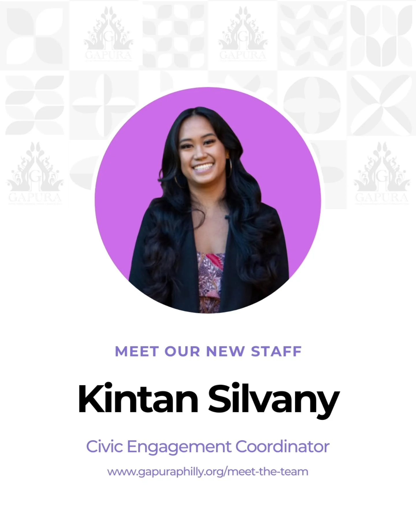 Meet our new Civic Engagement Coordinator @kinnytan 

&quot;At Gapura, she hopes to educate the Indonesian diaspora in Philadelphia about their voting rights and the political power they hold through voting. She would also like to unify and empower t