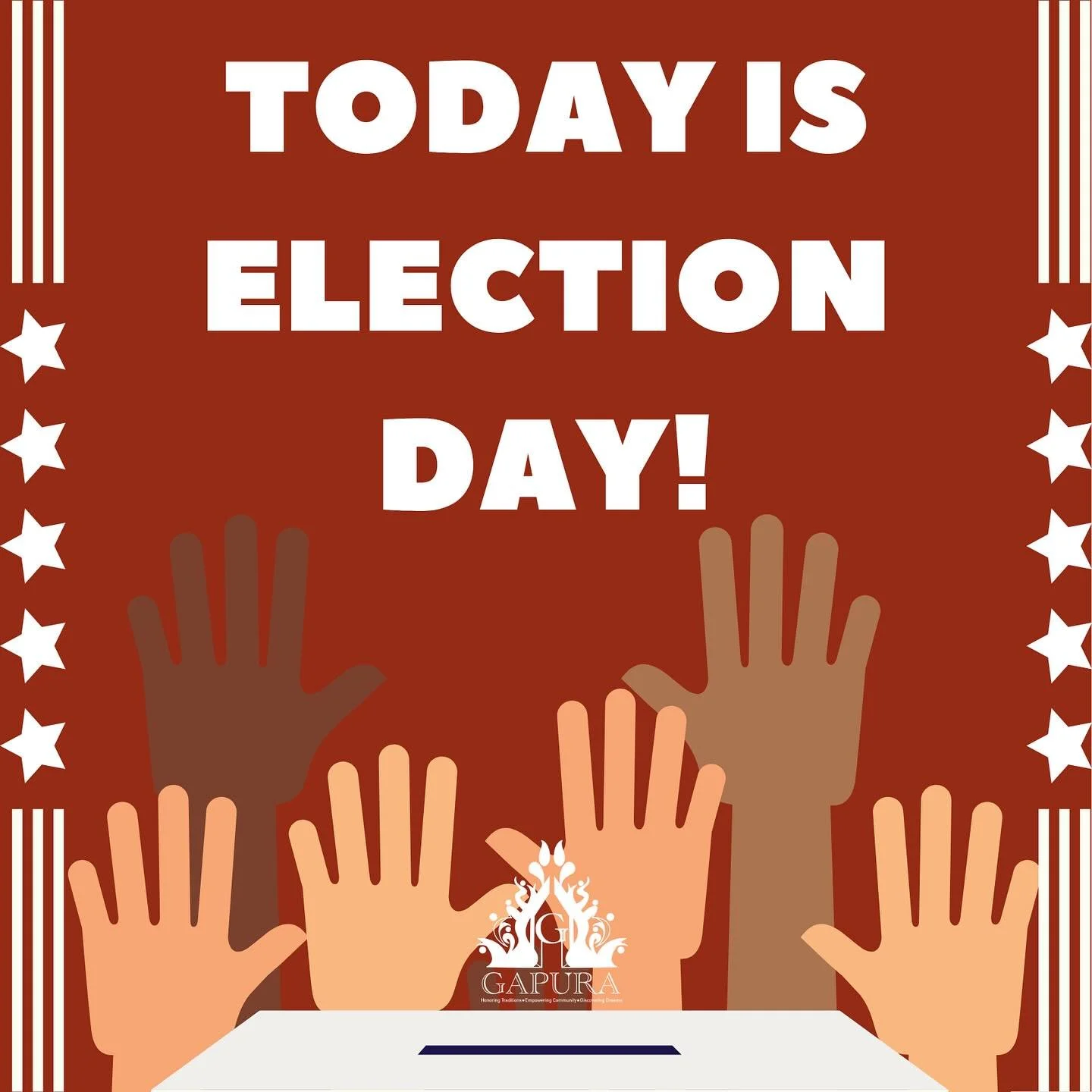 Today is the day to get out your vote 🗳️ ! The polls are open until 8 PM tonight. If you need to find out where your polling location is, visit atlas.phila.gov/voting. See you at the polls!
~
Hari ini saatnya Anda memilih 🗳️! Tempat pemungutan suar