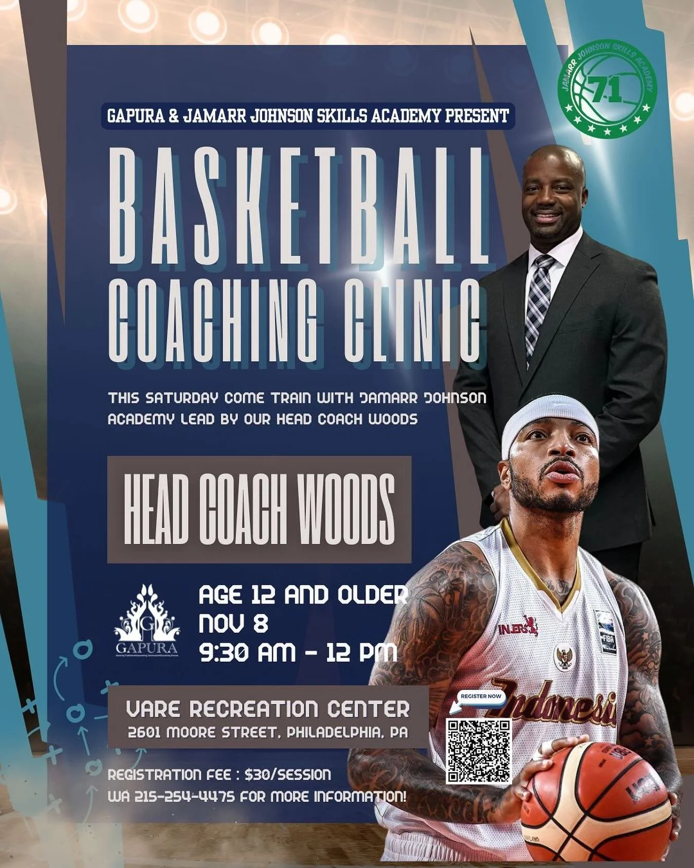 This saturday come train with Jamar Johnson Skills Academy x Gapura Philly lead by our Head Coach Woods
📅 Oct 18 | 📍 Vare Rec Center
Ages 12+ | Fee $30
Learn. Play. Improve. Have fun!
Limited spots &mdash; register now! 🔥