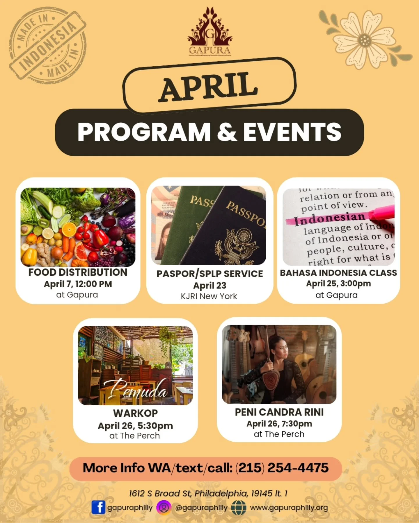 Acara apa saja di bulan April ini?
What are the events for the month of April?
Check it out! 
#monthly #monthlyevent #acarabulanan #aprilevents #acara