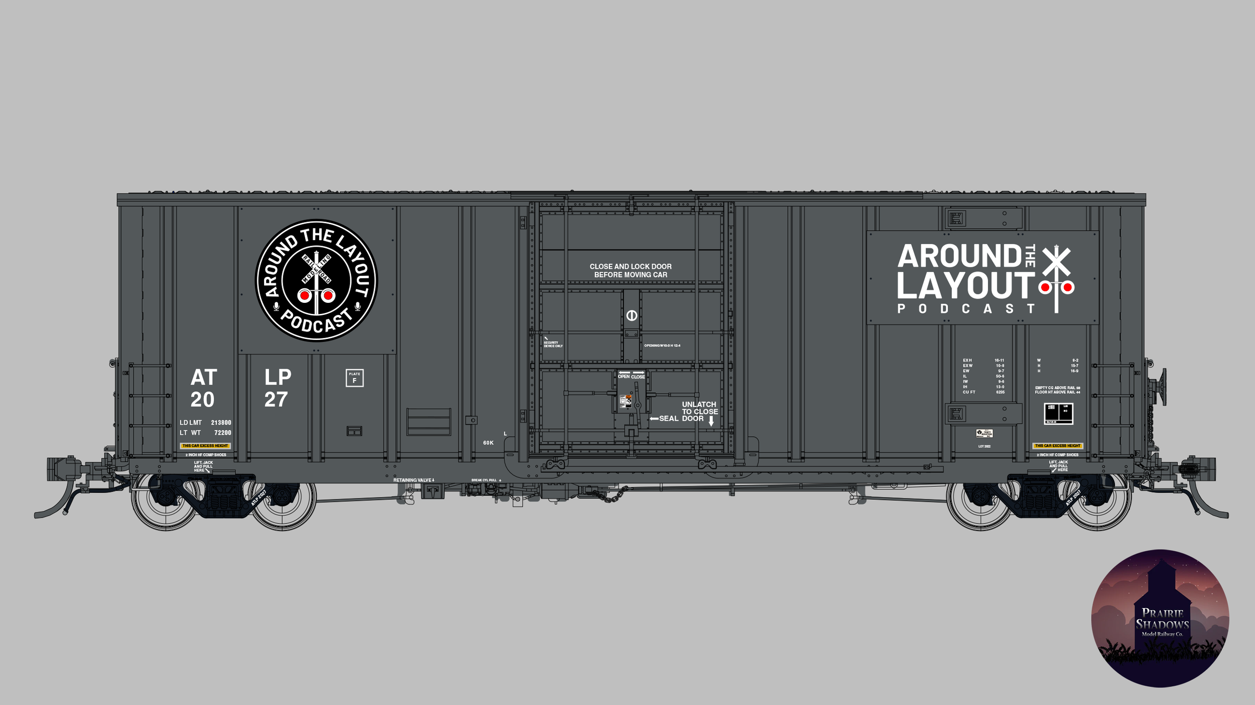 ATLP 2027 Limited Edition HO Scale Prairie Shadows Trinity 50' Hi-Cube Boxcar