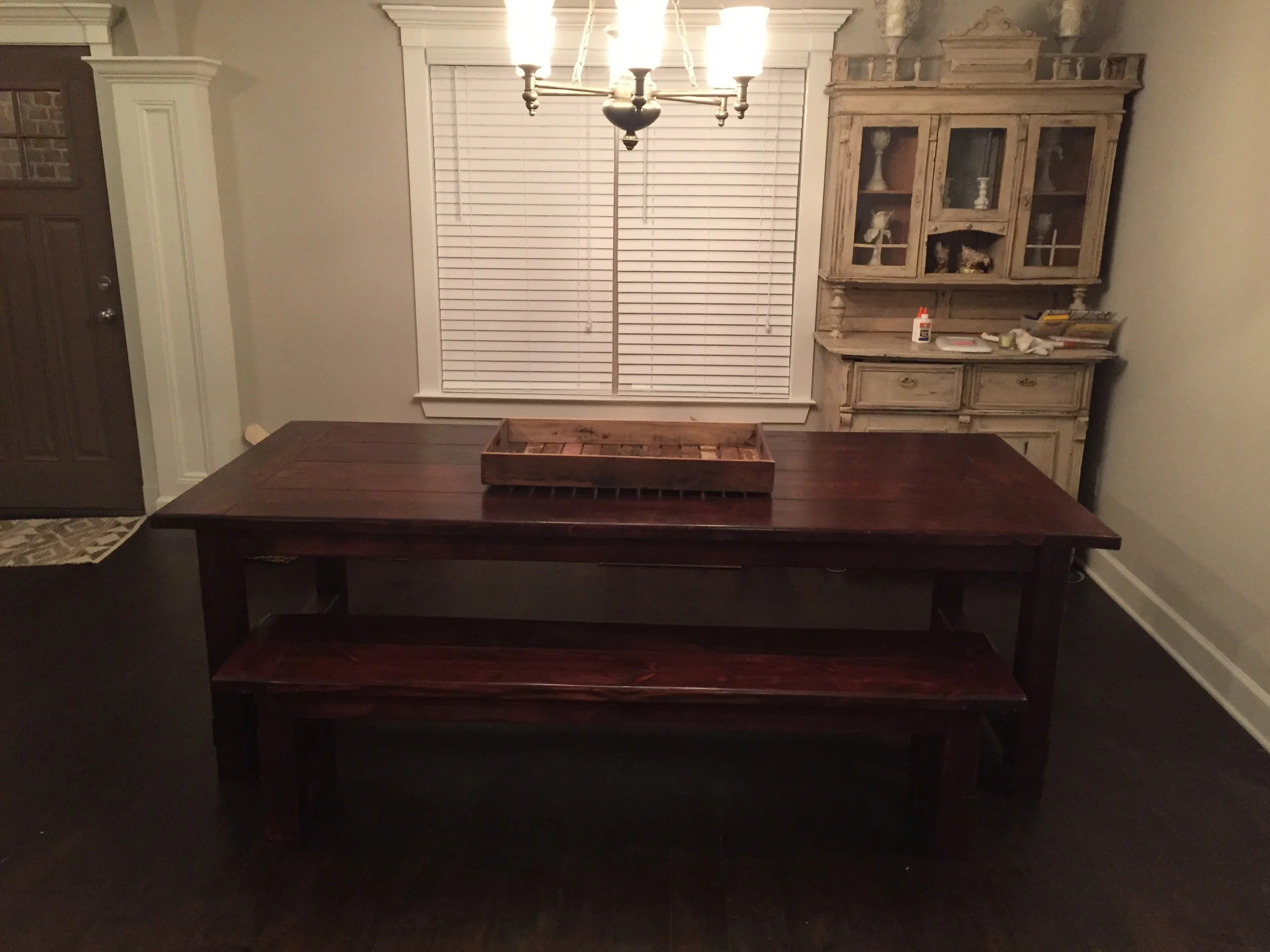 8' Farm table and bench