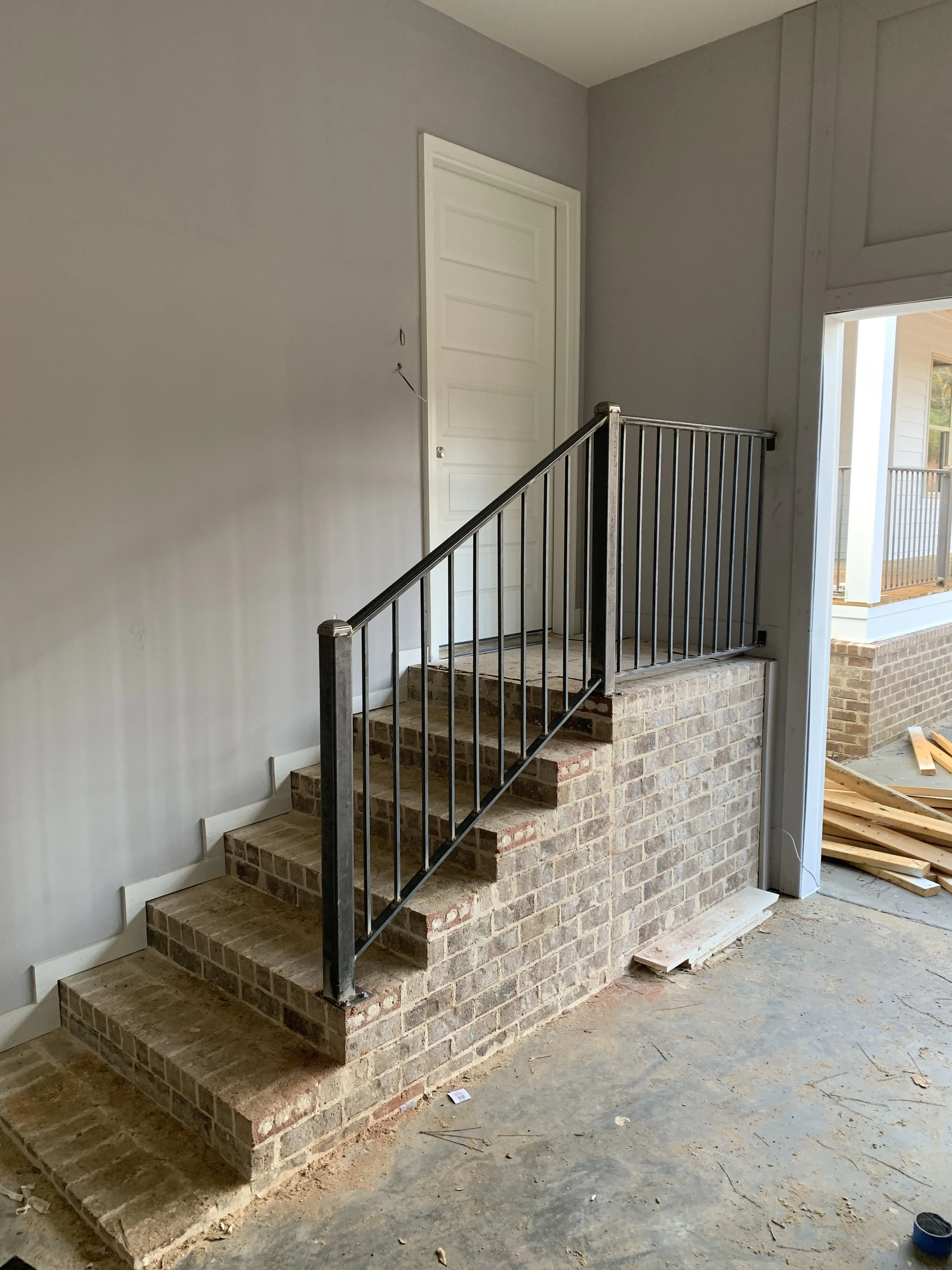 Handrail construction and installation.