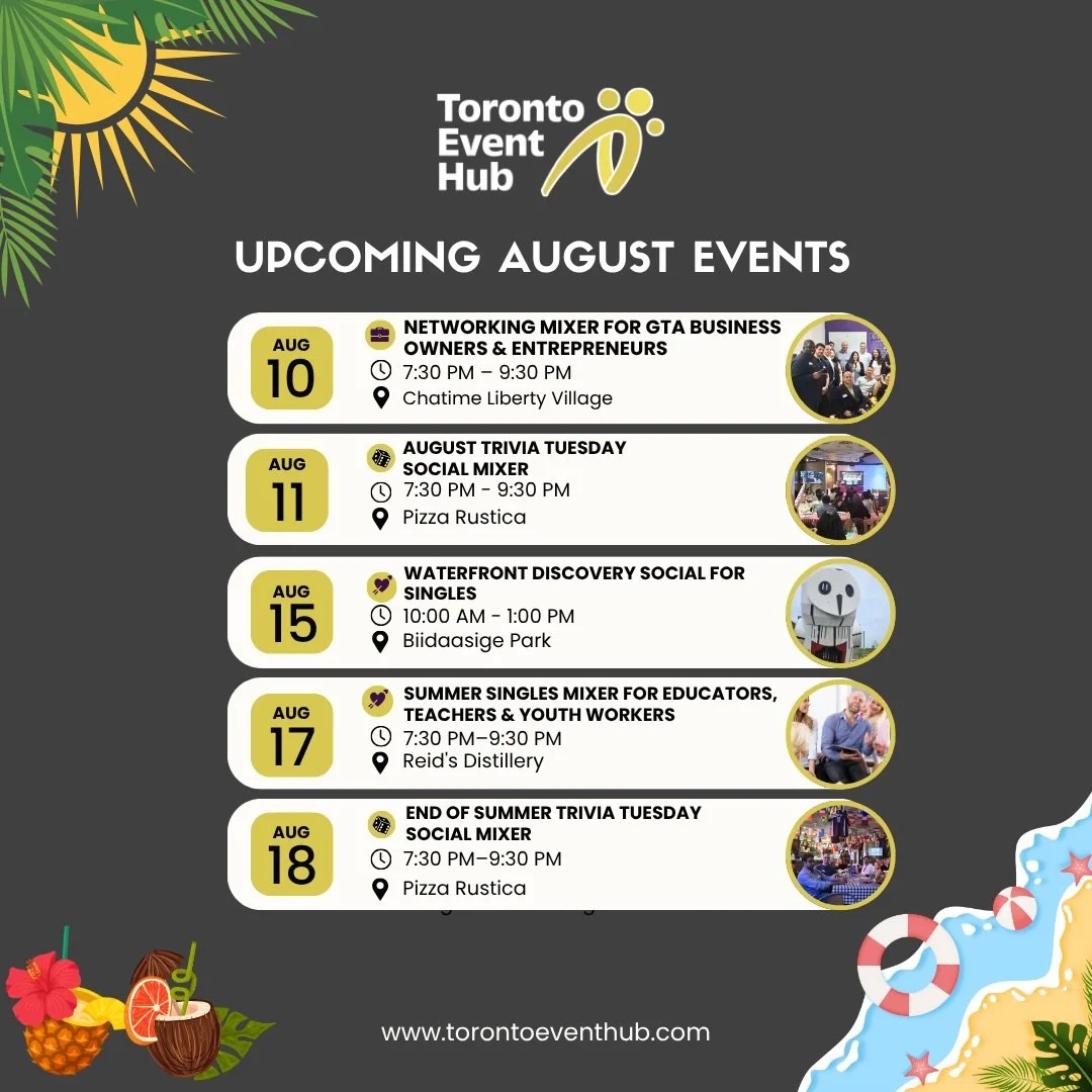 Your August social calendar just filled itself. 👀☀️
Whether you&rsquo;re looking to grow your business, meet new people, find your person, or simply make the most of the summer, we&rsquo;ve got an event for you.
✨ August Event Lineup:
📍 Aug 10 &nda