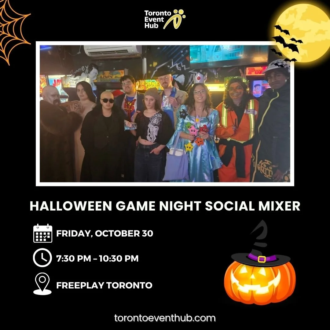 🎃 YOUR HALLOWEEN PLANS JUST GOT A WHOLE LOT MORE FUN! 👻🕹️

Who says Halloween fun is just for kids? Get ready for a Friday night of friendly competition, arcade games, spooky costumes and good vibes with Toronto Event Hub! 🧡✨

Round up your frien